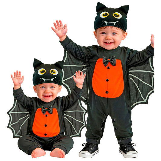 Fledermaus-Kostüm mit Overall, Flügeln und Kopfbedeckung für Fasnacht & Mottoparty