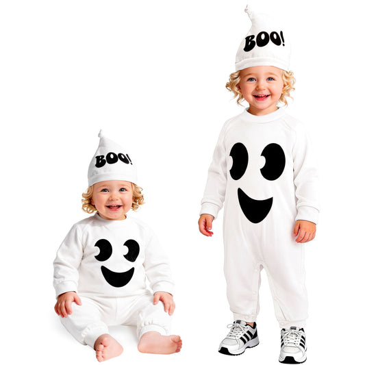 Geist-Kostüm Overall mit Kapuze für Fasnacht und Halloween