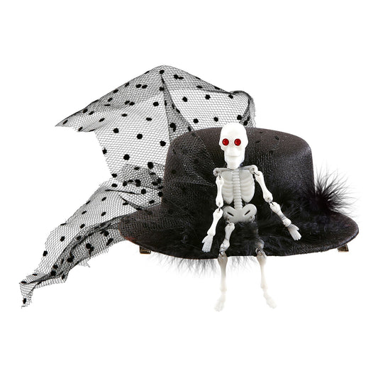 Mini-Zylinder mit Skelett - Originelles Halloween-Kostümzubehör