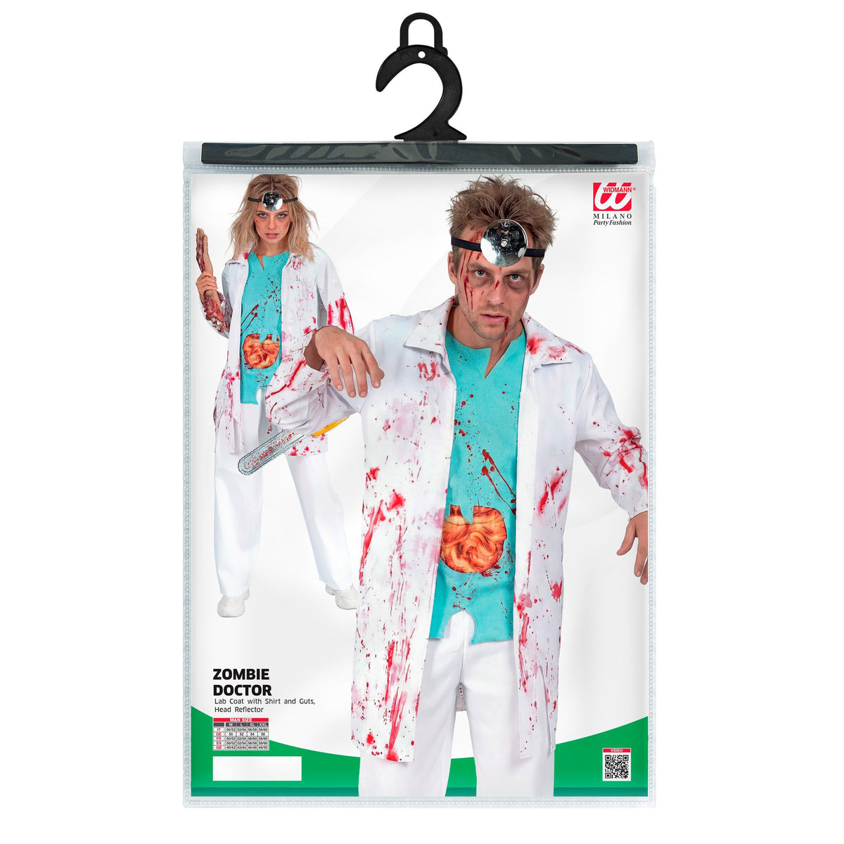 "ZOMBIE DOKTOR" (Kittel mit Hemd und Gedärmen, Kopbeckung)