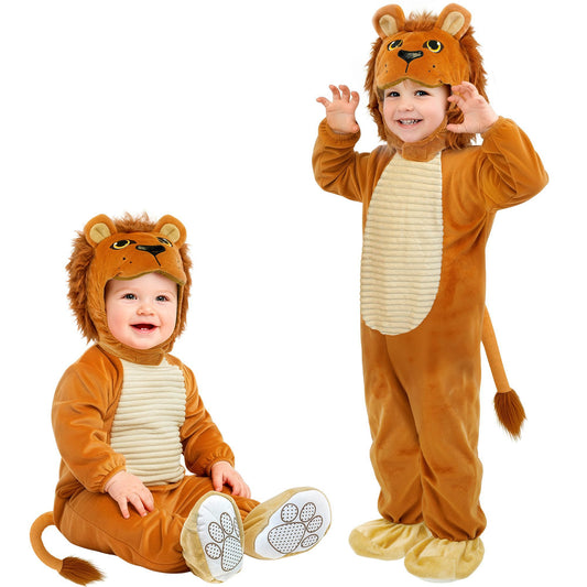 Löwen-Kostüm Overall mit Kapuze – Fasnachts-Highlight für Erwachsene und Kinder