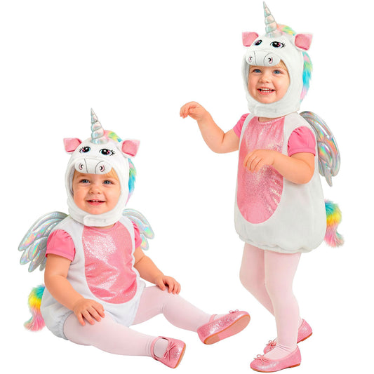 Einhorn-Kostüm-Kapuze mit detailreichem Kopf für Fasnacht und Mottoparty