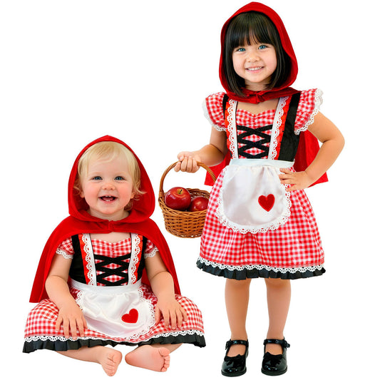 Rotkäppchen Kostüm mit Kleid und Kapuzenumhang für Fasnacht & Mottopartys