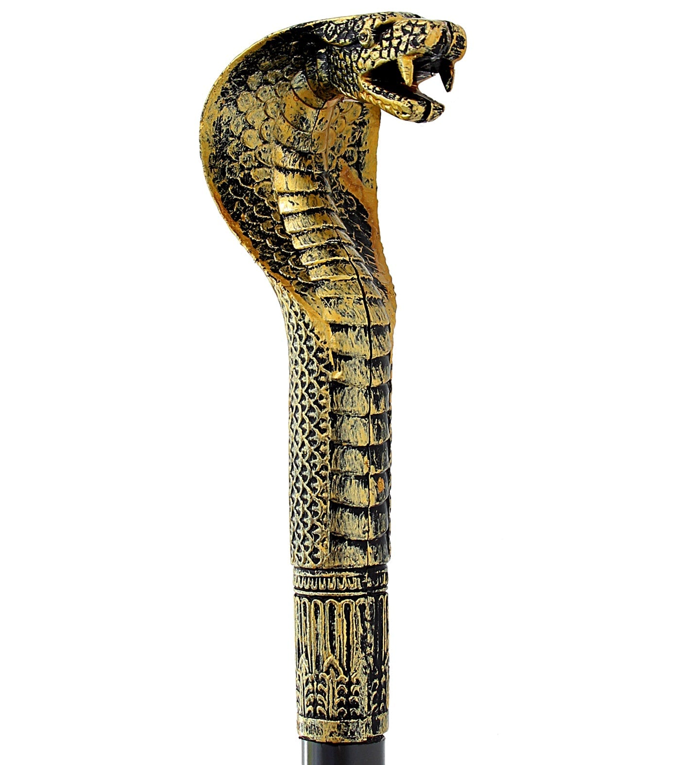 Zusammenklappbares 110 cm Pharaonen-Zepter mit detailliertem, beidseitigem Schlangenkopf aus Kunststoff