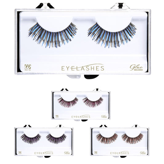 "WIMPERN " sortiert in 4 Farben - in Box mit Klebestoff in Glasflasche – Vorderansicht