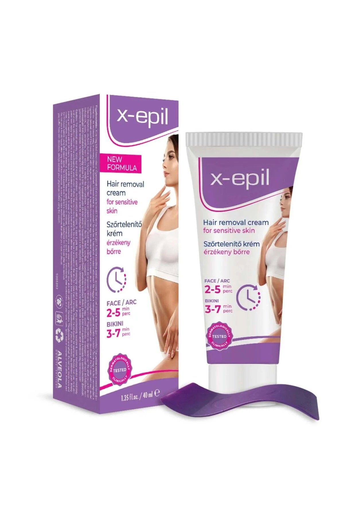X-Epil Seidiges Finish Haarentfernungscreme für empfindliche Haut, 40 ml