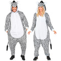 Widmann Plüsch Zebra Kostüm Onesie mit Kapuze in Weiss – Produktansicht