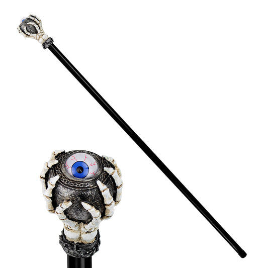 "ZERLEGBARER SKELETT STOCK MIT WACKELAUGE" 110 cm – Vorderansicht