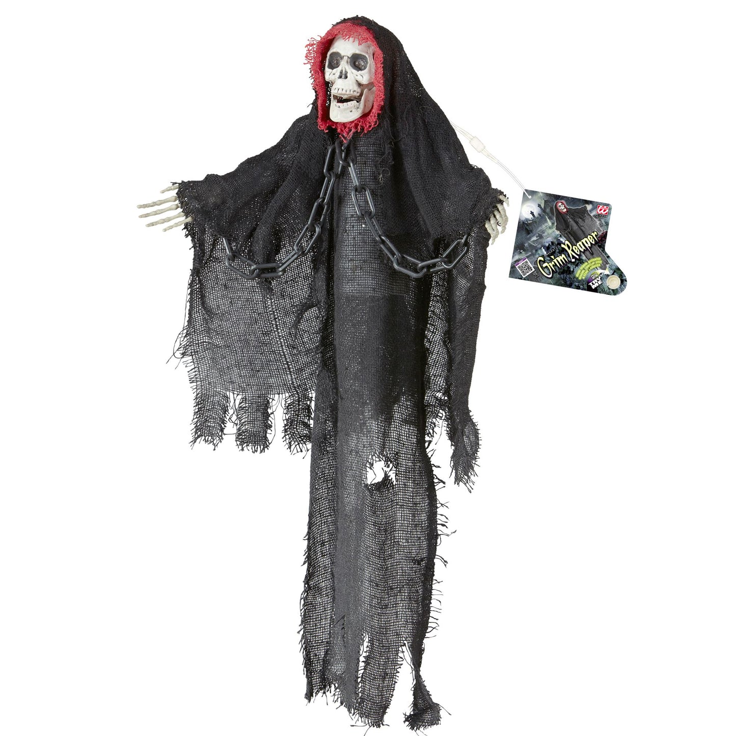"ZITTERNDER GRIM REAPER MIT LEUCHTENDEN AUGEN UND GRUSELIGER LACHE" geräuschaktiviert - 46 cm – Ansicht 3