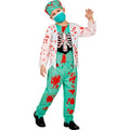 "ZOMBIE DOKTOR" (Oberteil mit Rippenknochen, Hose, Kopfbedeckung, Maske) – Vorderansicht