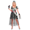 "ZOMBIE SCHÖNHEITSKÖNIGIN" (Kleid, Gürtel, Schärpe, Tiara, Handgelek Corsage) – Vorderansicht