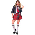 "ZOMBIE SCHULMÄDCHEN" (Jacke mit Bluse, Rock, Kravatte, Strümpfe) – Vorderansicht