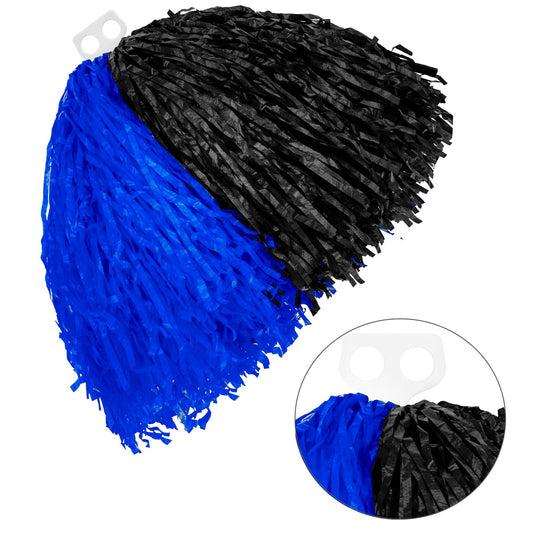 "ZWEIFARBIGE POM POM" schwarz/blau – Vorderansicht