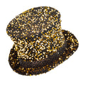 "ZYLINDER PAILLETTEN SCHWARZ/GOLD" 18 cm – Vorderansicht