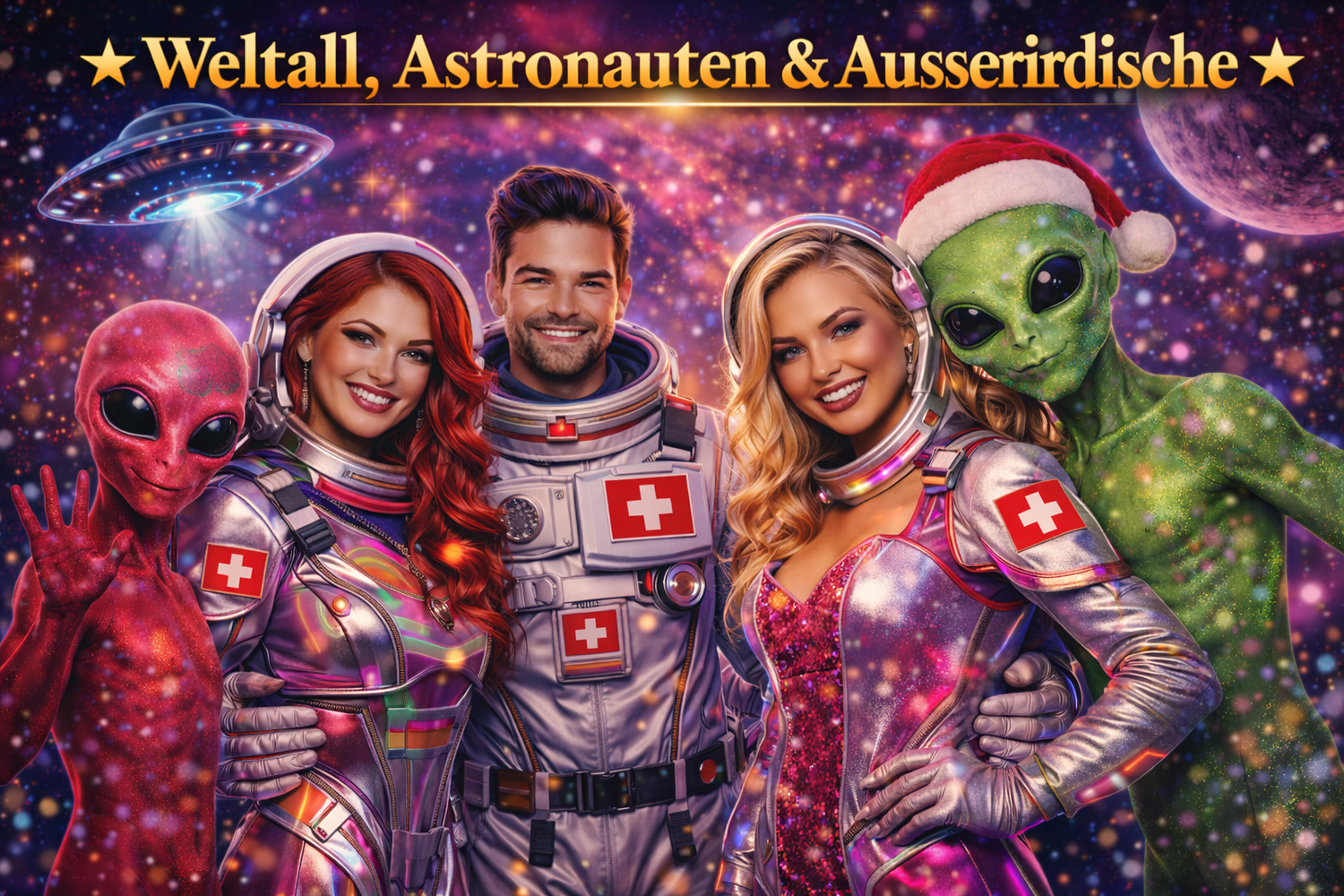 Weltall, Astronauten und Außerirdische