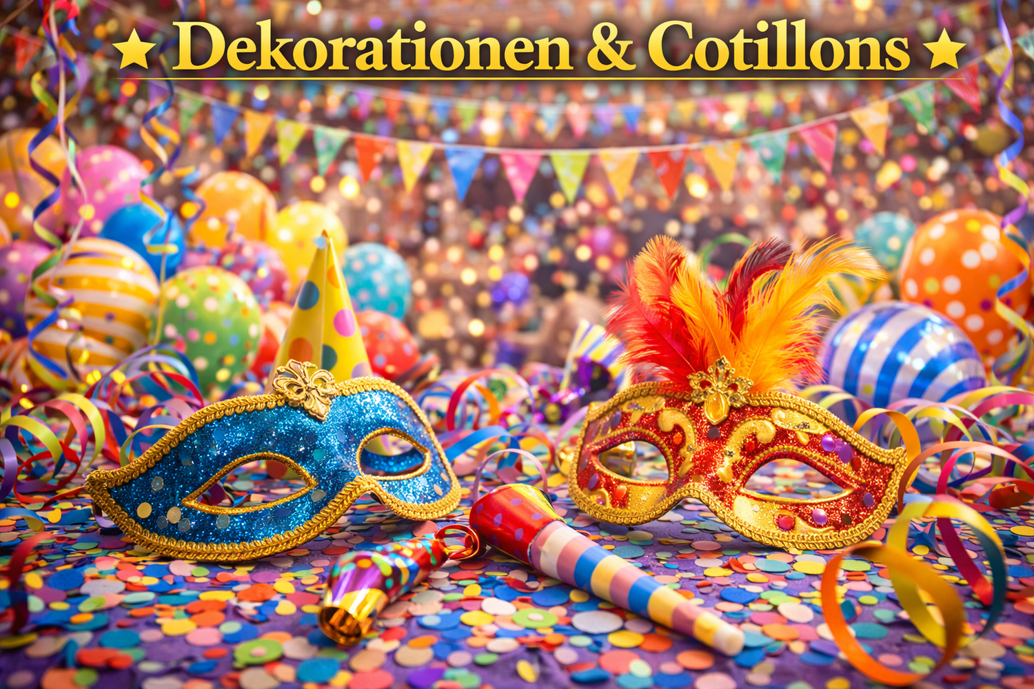 Dekorationen und Cotillons für Karnevalspartys - Fasnacht24.ch