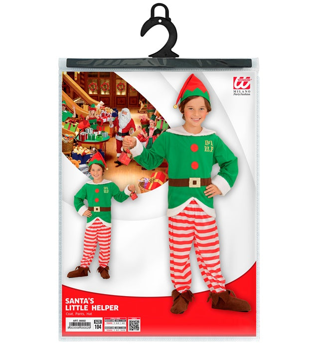 Weihnachtskostüm Santa's kleine Helfer bestehend aus rotem Oberteil, Hose und Weihnachtsmütze