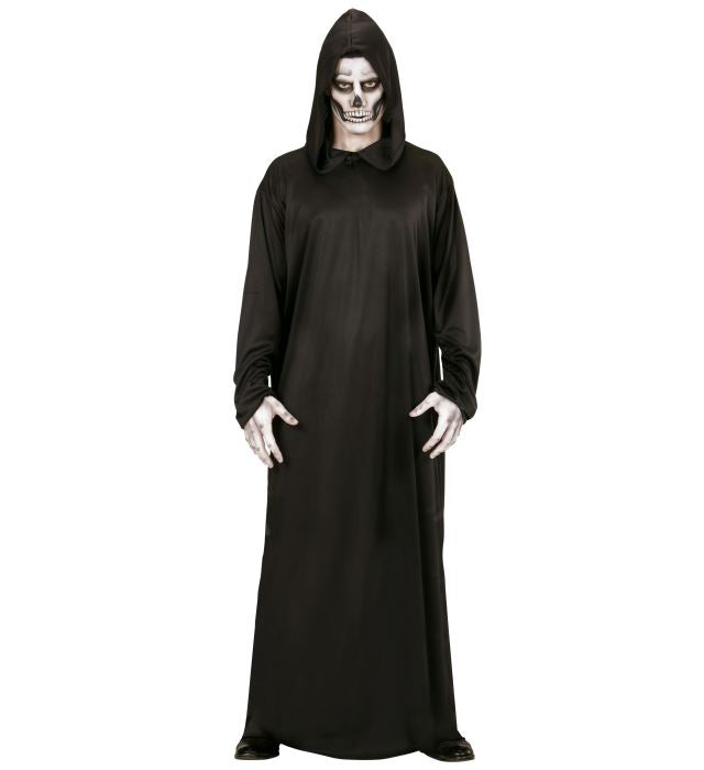 Grim Reaper Kostüm mit schwarzer Kapuzenrobe für Fasnacht