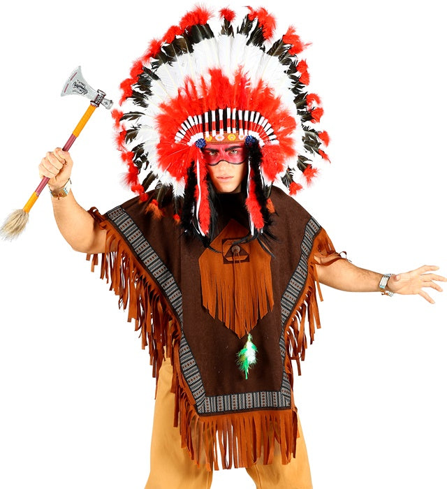 Indianer Poncho mit traditionellem Muster für Fasnacht und Karneval