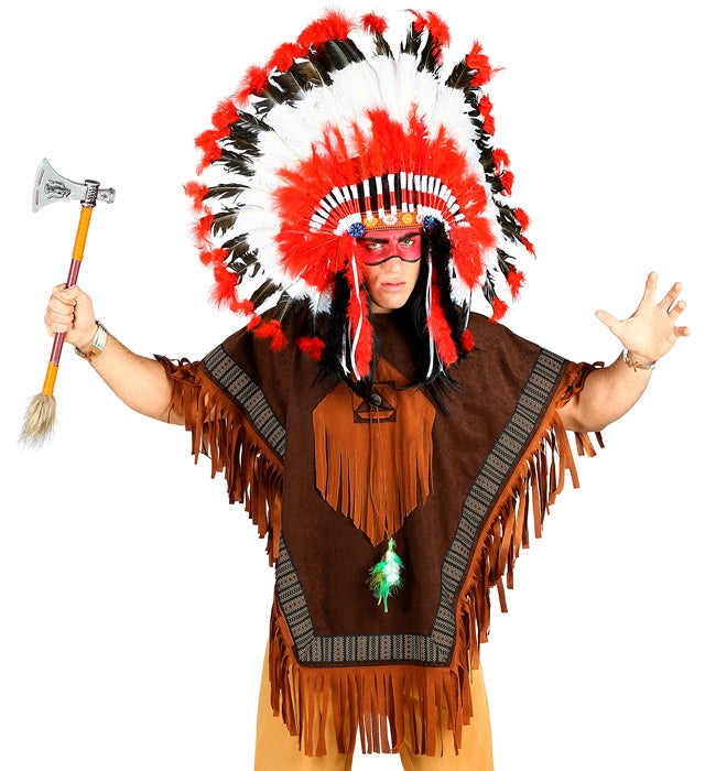 Indianer Poncho mit traditionellem Muster für Fasnacht und Karneval