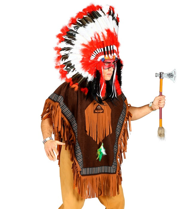 Indianer Poncho mit traditionellem Muster für Fasnacht und Karneval