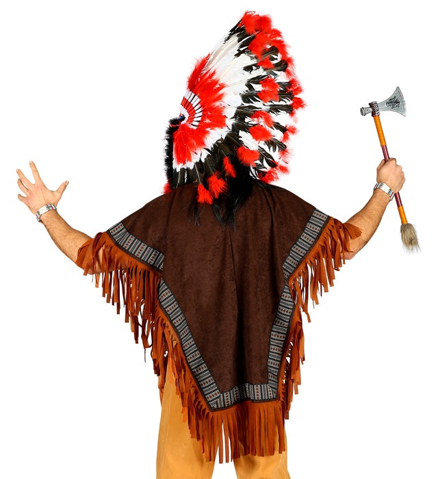 Indianer Poncho mit traditionellem Muster für Fasnacht und Karneval