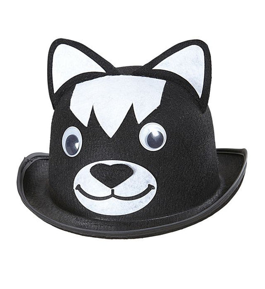 Filz-Melone mit Katzenmotiv als Fasnacht-Accessoire