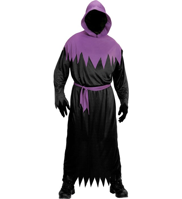 Phantom Kostüm mit schwarzer Robe, Kapuze und Maske mit unsichtbarem Gesicht