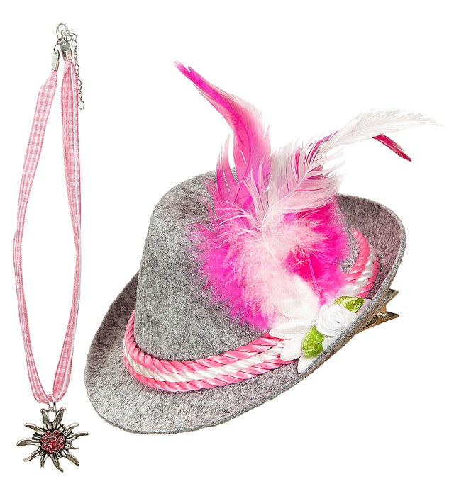 Bayerin Set mit Minihut und Kette – traditionelle Fasnachtsaccessoires