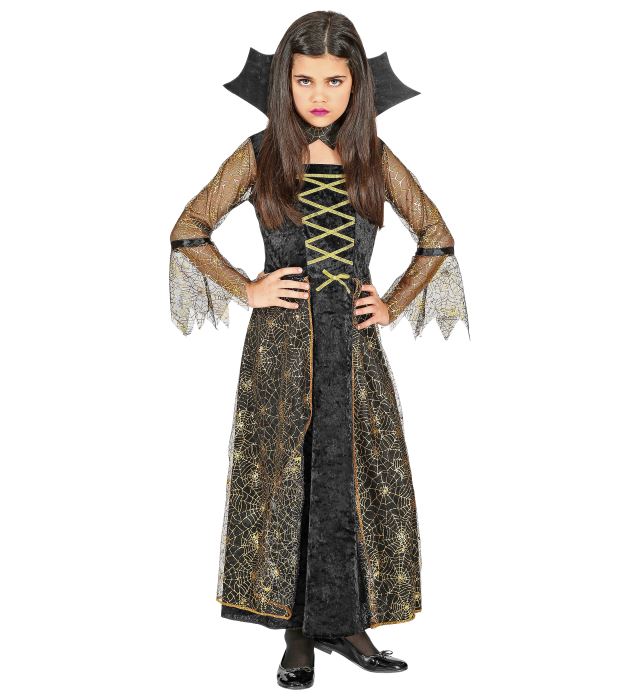 Spiderella Kostümkleid mit auffälligem Kragen für Fasnacht und Karneval