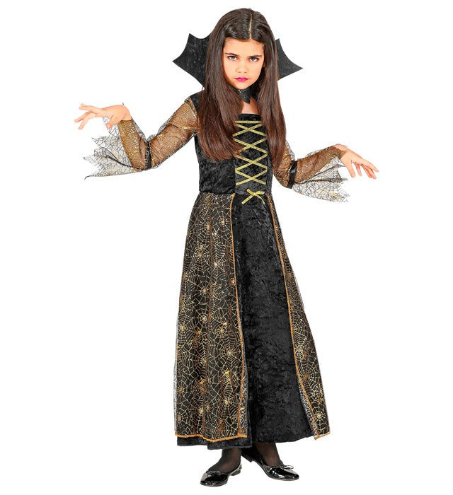 Spiderella Kostümkleid mit auffälligem Kragen für Fasnacht und Karneval
