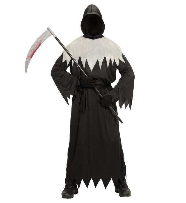 DAEMON Kostüm schwarze Kapuzenrobe mit unsichtbarer Gesichtsmaske und Gürtel