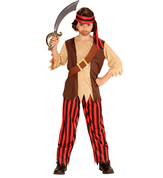 Piratenkostüm mit Weste, Gürtel, Hose und Kopfband für Fasnacht