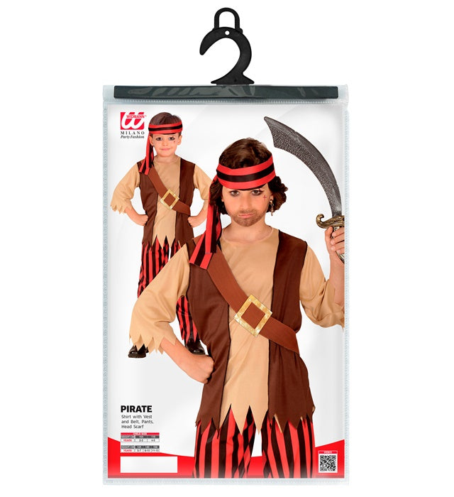 Piratenkostüm mit Weste, Gürtel, Hose und Kopfband für Fasnacht