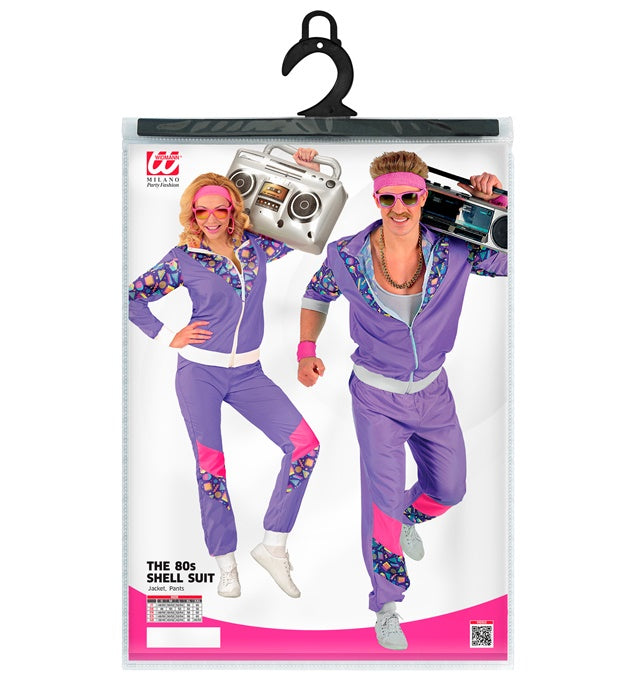 80er Jahre Trainingsanzug Set aus Oberteil und Hose im Retro-Design