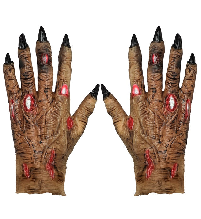 Latex Zombiehandschuhe mit realistischem Grusel-Design für Halloween