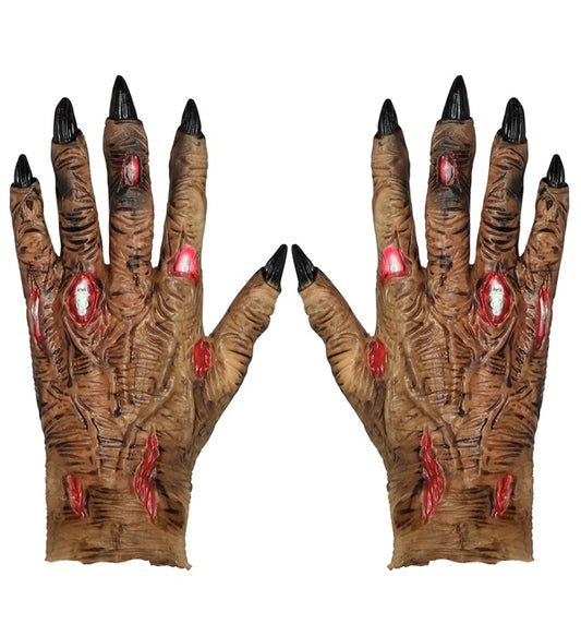 Latex Zombiehandschuhe mit realistischem Grusel-Design für Halloween