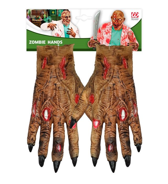 Latex Zombiehandschuhe mit realistischem Grusel-Design für Halloween