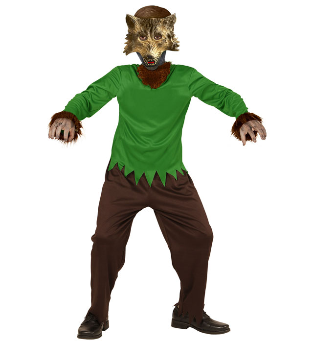 Werwolf Kostüm Set mit Jacke, Hose und Maske für Fasnacht