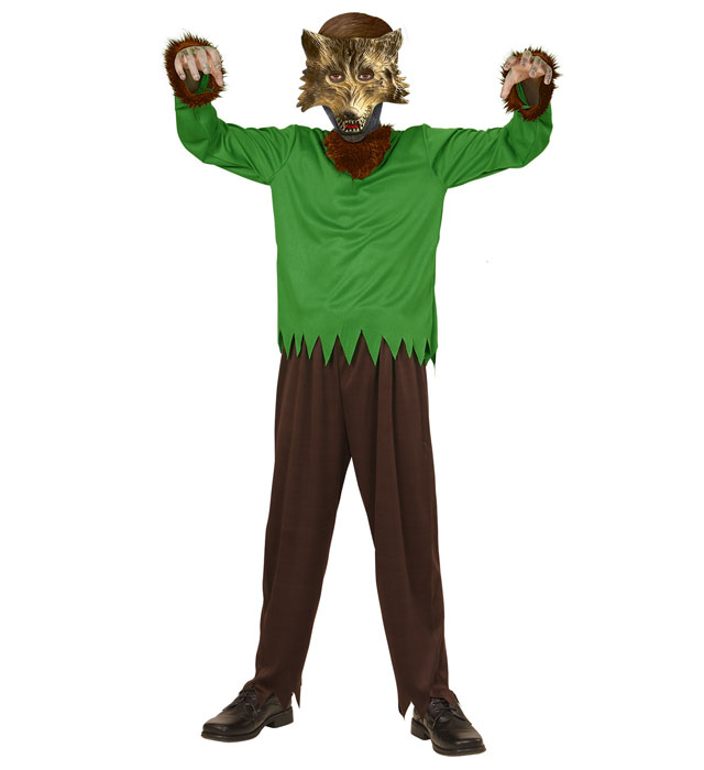 Werwolf Kostüm Set mit Jacke, Hose und Maske für Fasnacht