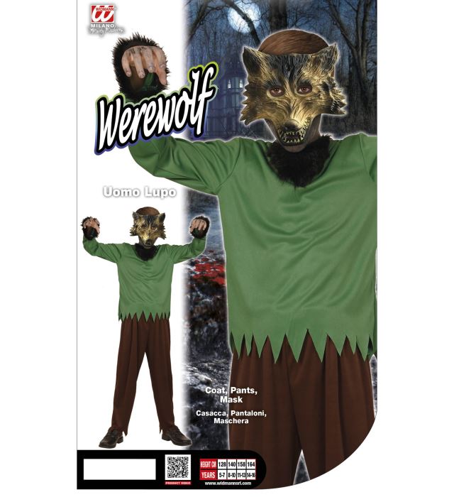 Werwolf Kostüm Set mit Jacke, Hose und Maske für Fasnacht