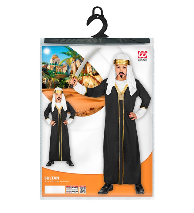 Sultan Kostüm bestehend aus Tunika, Robe und Turban für Fasnacht und Karneval