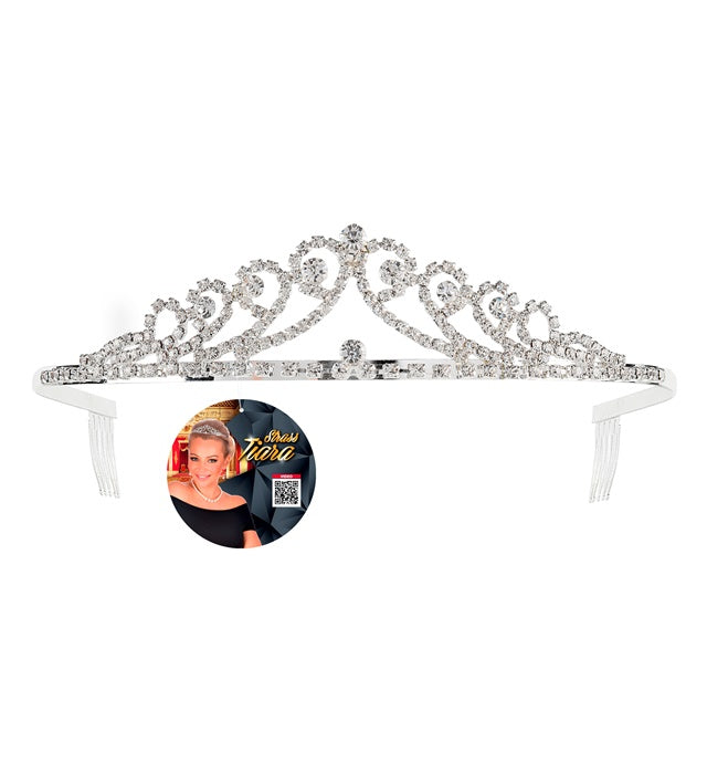 Funkelnde Strass Tiara mit glitzernden Steinen für Fasnacht und Karneval