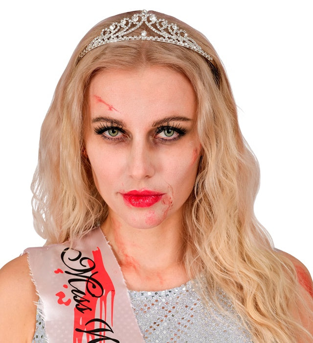 Funkelnde Strass Tiara mit glitzernden Steinen für Fasnacht und Karneval