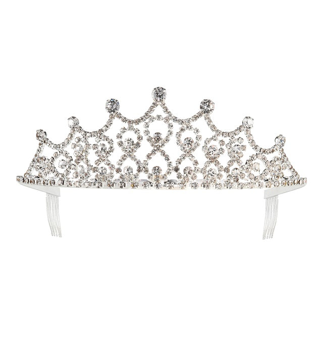 Strass Tiara mit funkelnden Steinen für Fasnacht und Karneval