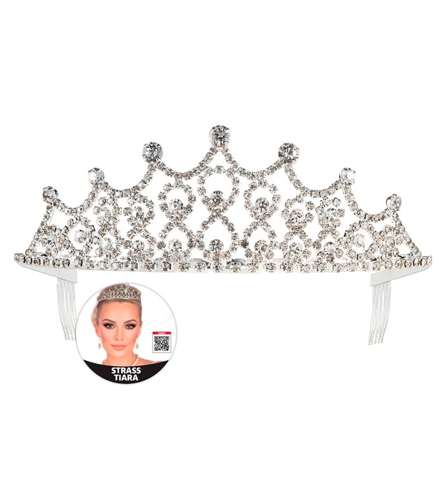 Strass Tiara mit funkelnden Steinen für Fasnacht und Karneval