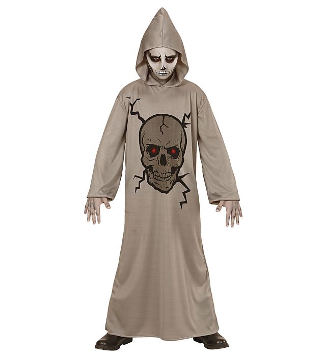SKULL MASTER Robe mit Kapuze in dunklem Design für Fasnacht und Halloween