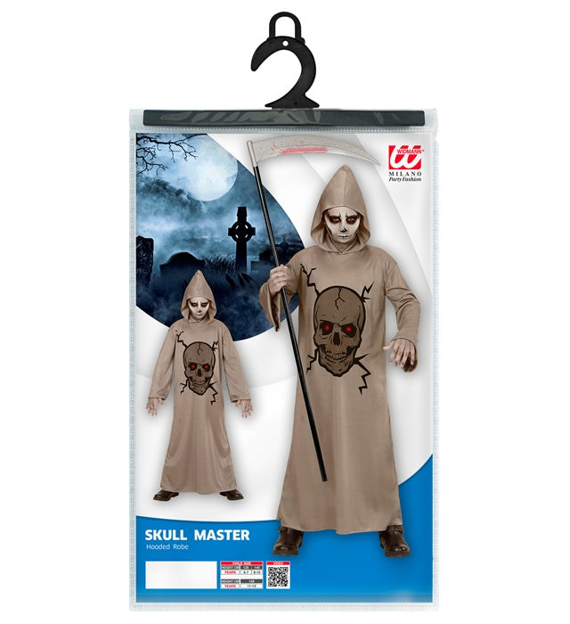 SKULL MASTER Robe mit Kapuze in dunklem Design für Fasnacht und Halloween