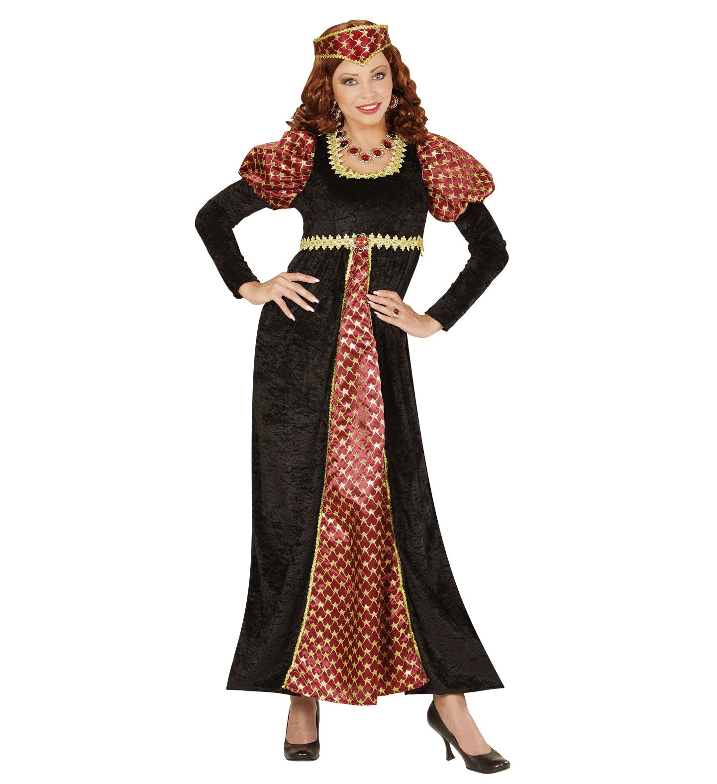 FAIR MAIDEN Kostüm mit Kleid und Kopfbedeckung für Fasnacht