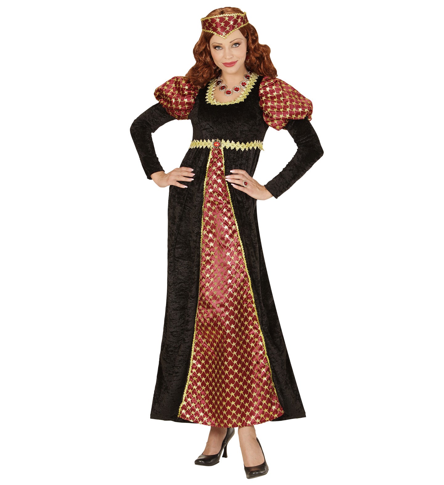FAIR MAIDEN Kostüm mit Kleid und Kopfbedeckung für Fasnacht